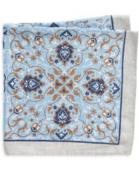 Edward Armah - Arabesque & Floral Prints Reversible Silk Pocket Square - Lyst
