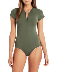 2 piece short sleeve swimsuit