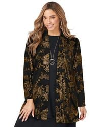 Jessica London - Stretch Knit Open Front Knit Topper - Lyst