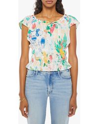 Mother - The Doll Face Floral Cotton Top - Lyst
