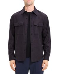 Theory - Garvin Plaid Recycled Wool Blend Shirt Jacket - Lyst