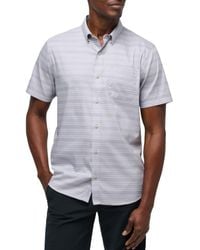 Travis Mathew - On The Table Stripe Short Sleeve Stretch Button-Up Shirt - Lyst