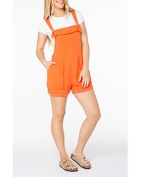 Roxy - Sundown Dive Cotton Gauze Short Overalls - Lyst