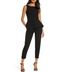 Black Halo Kasia Peplum Detail Sleeveless Jumpsuit - Black