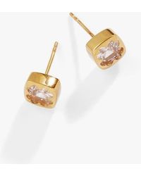 ALEX AND ANI - Crystal Clover Mini Stud Earrings - Lyst