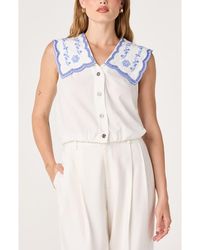 Astr - Corinne Embroidered Button-Up Shirt - Lyst