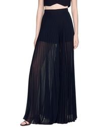 Sandro - Pleated Wide-Leg Trousers - Lyst