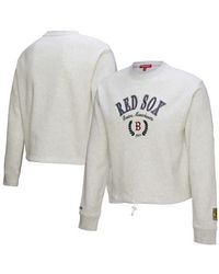 Mitchell & Ness - Boston Sox Cropped Toggle Pullover Sweatshirt - Lyst