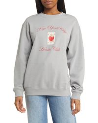GOLDEN HOUR - New York City Hearts Club Cotton Blend Fleece Graphic Sweatshirt - Lyst