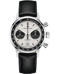 Hamilton - American Classic Intra-matic Automatic Chronograph Leather Strap Watch - Lyst