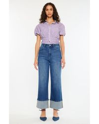 Kancan - Delia Essentials High Rise Crop Wide Leg Jeans - Lyst
