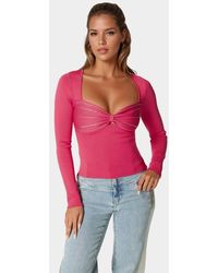 Bebe - Embelished Long Sleeve Sweater - Lyst