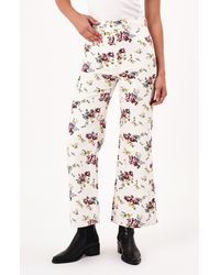 Rolla's - Floral Wide Leg Ankle Jeans - Lyst
