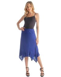 24seven Comfort Apparel - Knee Length Elastic Waist Handkerchief Skirt - Lyst