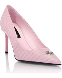 Philipp Plein - Cocco Print Decolette Mid Heels Hexagon 9 - Lyst