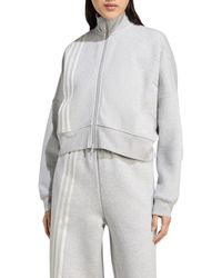 adidas - 3-Stripes Zip Front Cotton Blend Jacket - Lyst