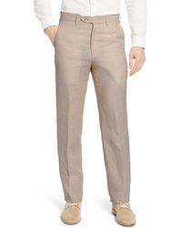 Berle - Flat Front Linen Dress Pants - Lyst