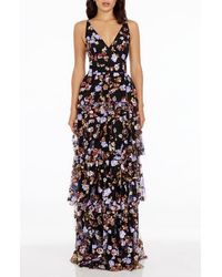 Dress the Population - Lorain Sequin Tiered Ruffle Gown - Lyst