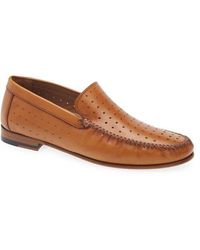 Mezlan - Perforated Moc Toe Loafer - Lyst