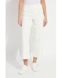 Lyssé - Audrey Embellished Pull-On Crop Wide Leg Knit Jeans - Lyst