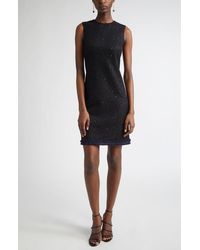 St. John - Sequin Tweed Knit Sleeveless Dress - Lyst