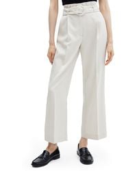 Mango - Belted Paperbag Waist Wide Leg Trousers - Lyst