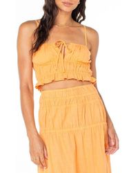 Roxy - Sunset Mist Ii Shirred Crop Camisole - Lyst