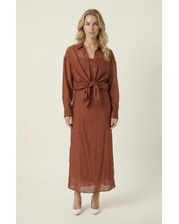 Modenaire - Sheer Layered Two Piece Midi Dress Set - Lyst