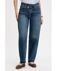 Sam Edelman - Crossover Waist Release Hem Taper Leg Jeans - Lyst