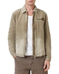 AllSaints - Rothwell Washed Cotton Zip Overshirt - Lyst
