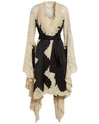 Zimmermann - Hypnotic Long Sleeve Satin & Lace Wrap Dress - Lyst