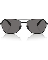 Prada Pr51ws 59mm Polarized Sunglasses in Black for Men | Lyst