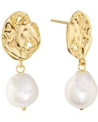 ATHRA LUXE - Abstract Freshwater Pearl Drop Earrings - Lyst