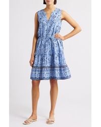 Beach Lunch Lounge - Atlas Print Sleeveless Tiered Dress - Lyst