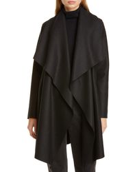 Harris Wharf London Wool Pressed Wool Blanket Coat - Black