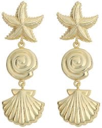 Panacea - Seashell Linear Drop Earrings - Lyst