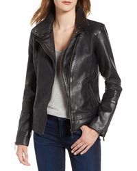 Bernardo Leather Moto Jacket - Black