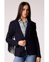 Blue Revival - Helen Fringe Blazer With Removable Denim Insert - Lyst