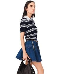 Maje - Short Denim Skirt - Lyst