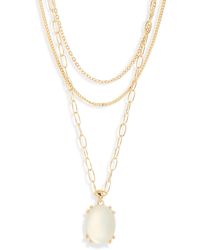 Nordstrom - Jade Glass Pendant 3-tier Layered Necklace - Lyst