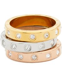 Kate Spade - Assorted Set Of 3 Cubic Zirconia Band Rings - Lyst