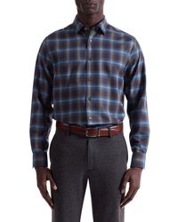 Bugatchi - Karl Shaped Fit Plaid Cotton & Cashmere Button-Up Shirt - Lyst