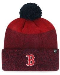 '47 - Boston Sox Darkfreeze Cuffed Knit Hat With Pom - Lyst