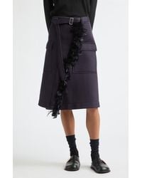 Plan C - Feather-Trimmed Midi Skirt - Lyst
