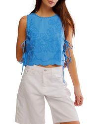 Free People - Faded Gardens Embroidered Cotton Tank - Lyst