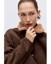 H&M - Teddy-Collared Jacket - Lyst