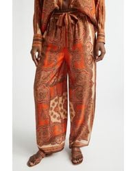 Zimmermann - Mahon Paisley Print Habutai Silk Wide Leg Pants - Lyst