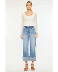 Kancan - Leslie Essentials High Rise Crop Wide Leg Jeans - Lyst