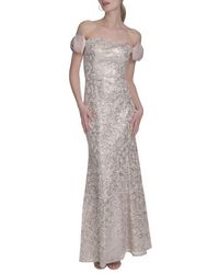 Eliza J - Bow Sequin Off The Shoulder Mermaid Gown - Lyst