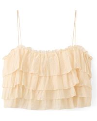Mango - Layered Ruffle Crop Camisole - Lyst